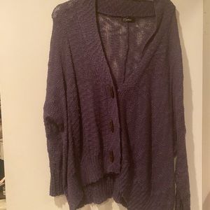 Purple milau three button cardigan